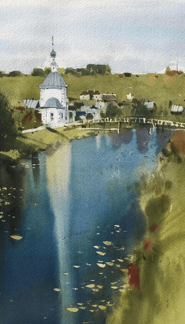 俄罗斯水彩画家sergeikurbatov作品欣赏山野篇