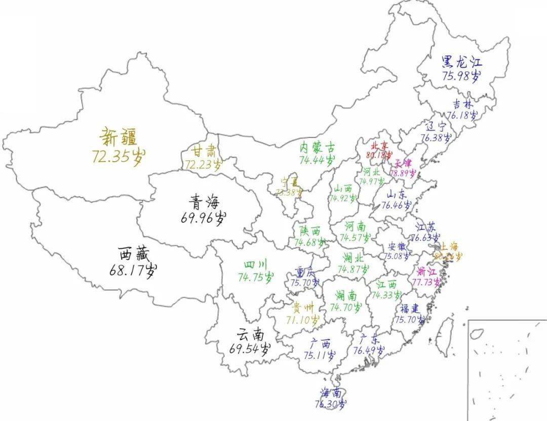 我国各段时间人口的平均寿命_我国各省人口排名