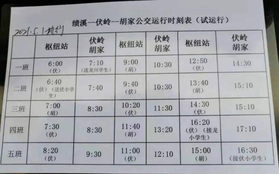 2021年4月27日,绩溪-荆州的城乡公交开始试运行.