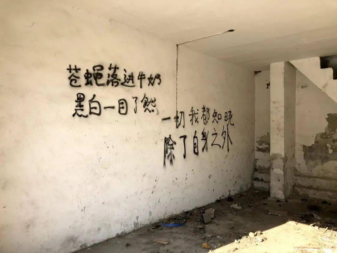 城市标语游览:要做爱不要作战._废墟