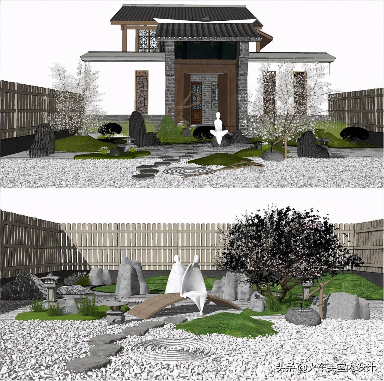 Su5日式建筑禅意庭院su场景模型合辑合集日本枯山水风格院子景观 举报
