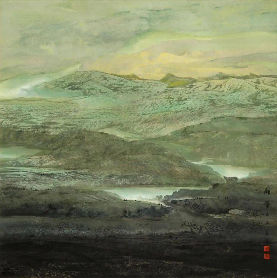 宏大的气势,精微的细节,充满艺术美感的山水画_董继宁