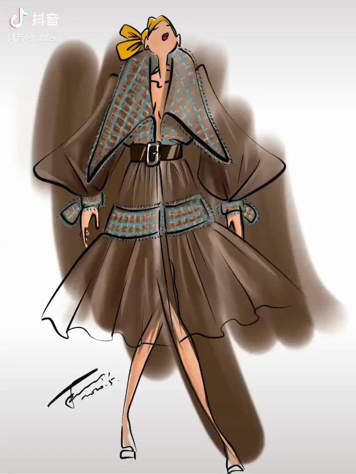 小香风系列1原创设计服装设计师服装服装设计时装画服装原创设计服装