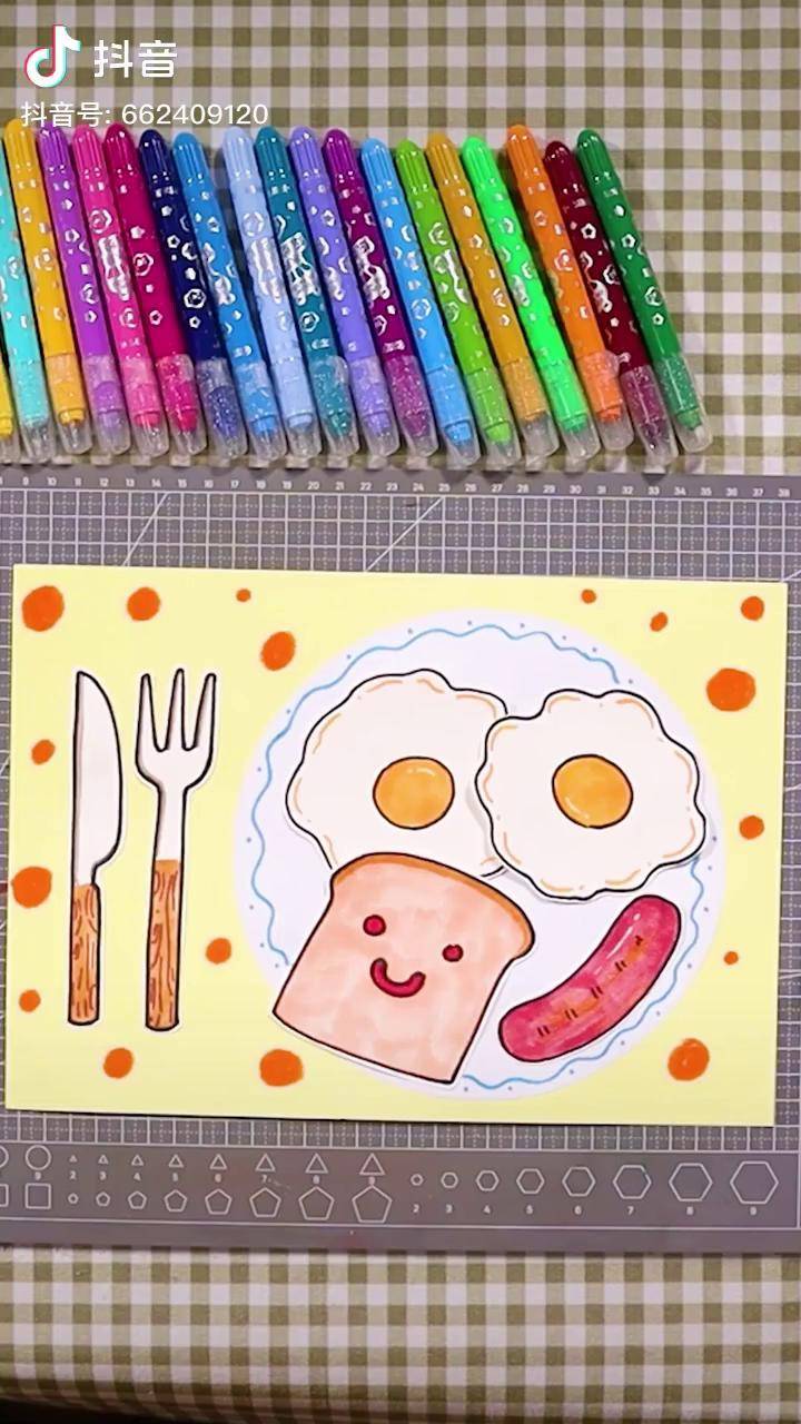 儿童美食图画简单美术图片