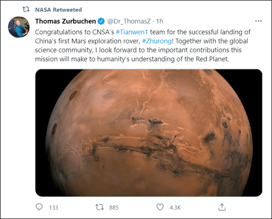 网友|天问一号探测器成功着陆火星，国外有人的反应有意思了