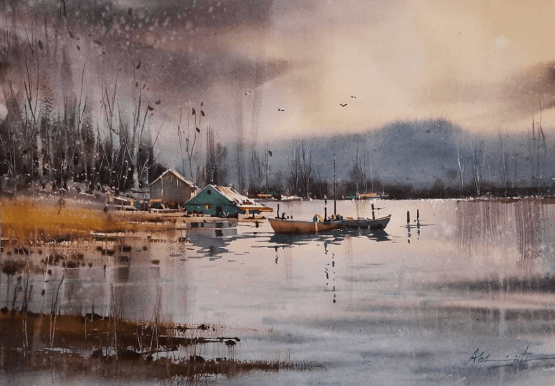 孟加拉国水彩画家abhijit作品欣赏船系列二