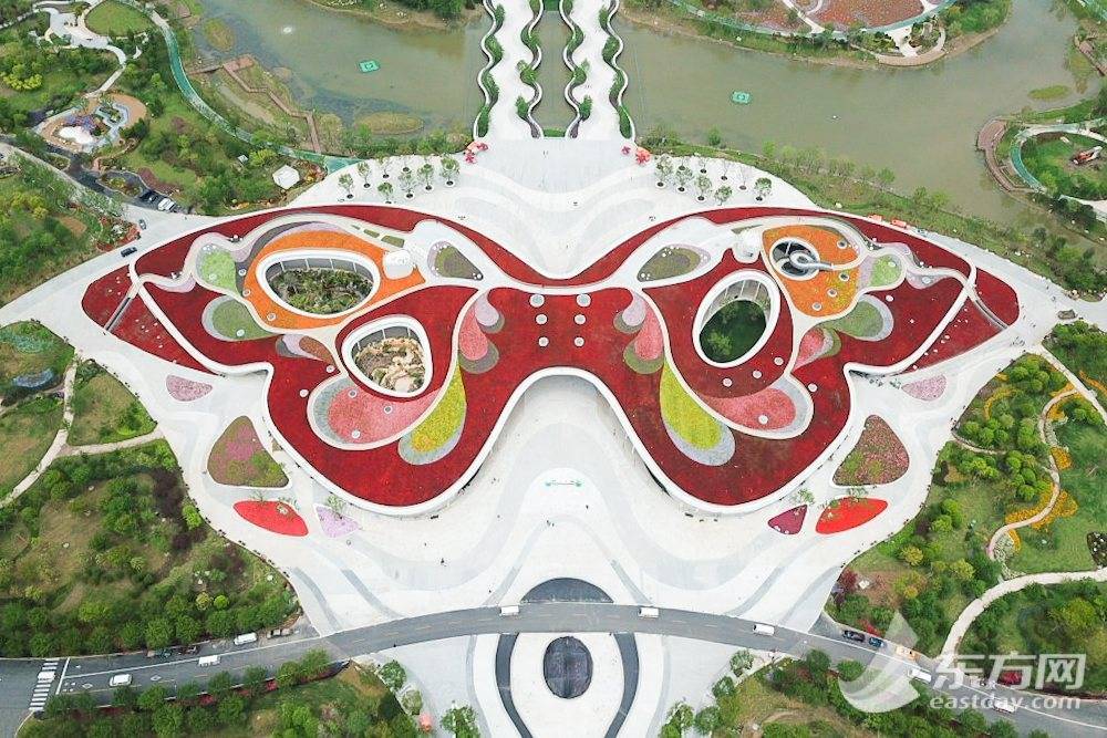 俯瞰花博会"世纪馆"