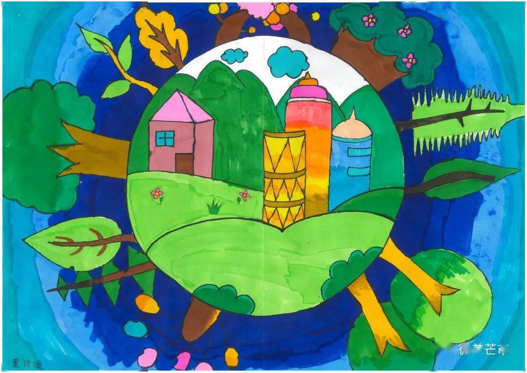 芒市小画家笔下的生物多样性画作超赞