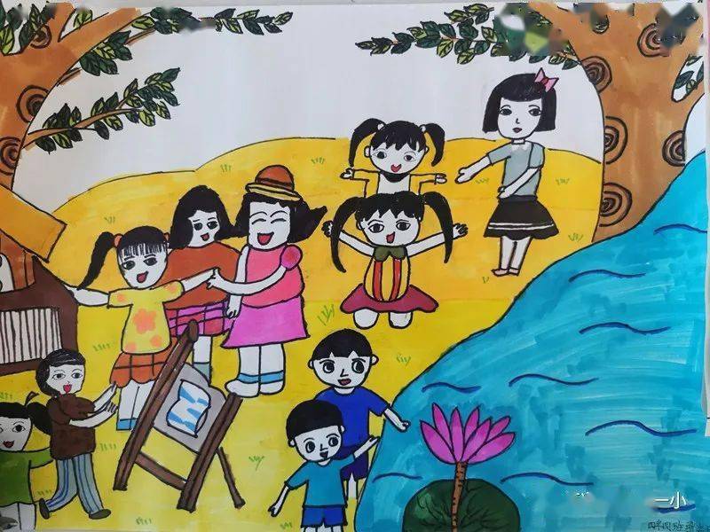 心理健康心理健康月彩笔画童心心理健康主题绘画展