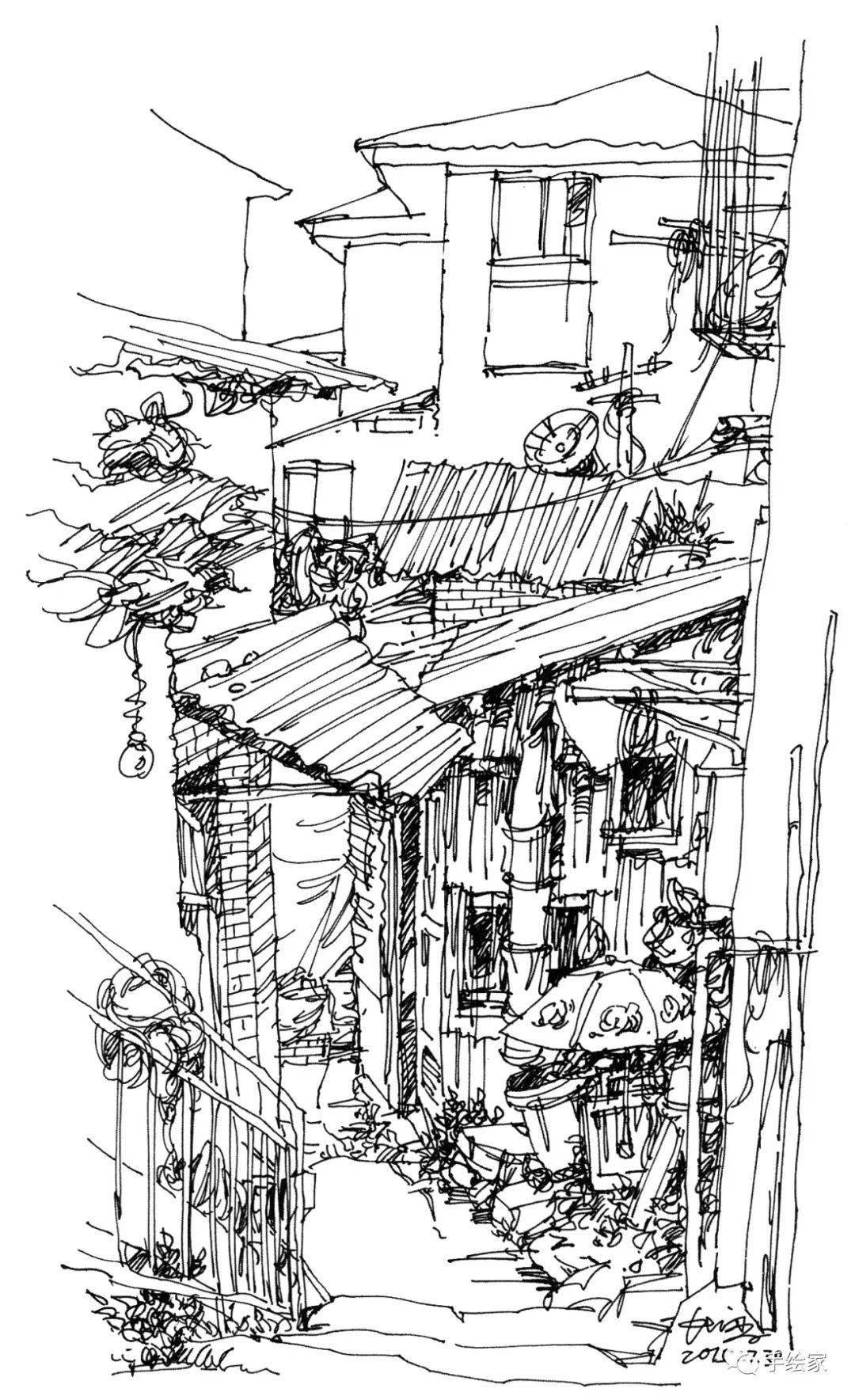 马克笔大师夏克梁行走中的绘画