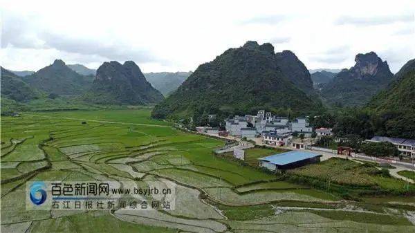 德保县巴龙村的村容村貌.德保县燕峒乡巴龙村的文化墙.德保县那温村.