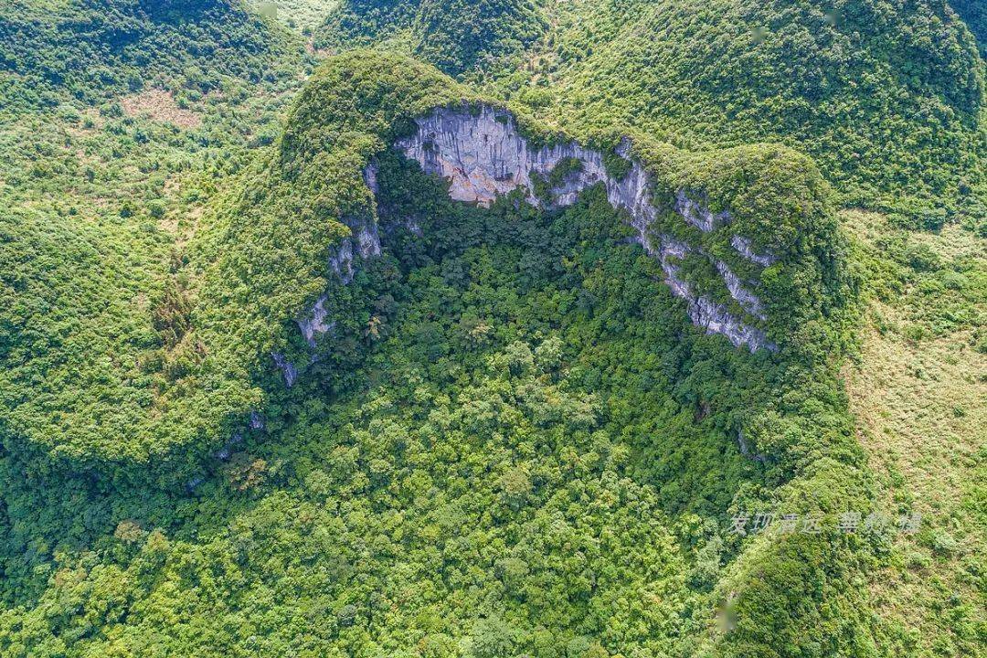 航拍通天箩地下森林图片