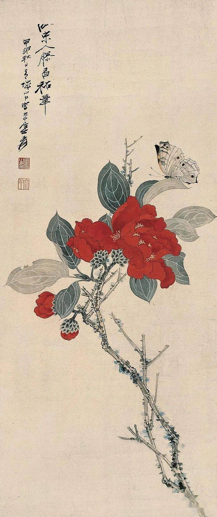 张大千：花鸟画法_花卉