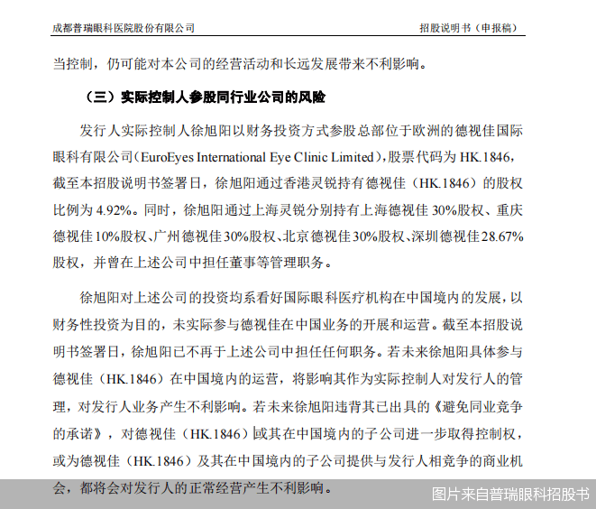 被疑存同业竞争 头顶商誉普瑞眼科ipo能行吗 公司