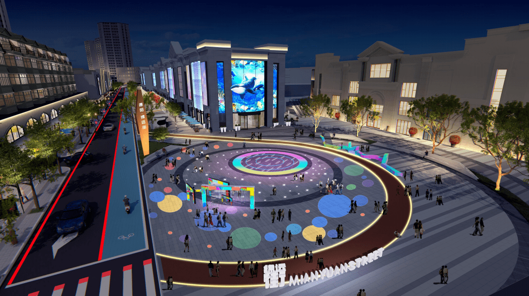 的彩泉天街和102生活广场路段位于德阳市旌阳区旌阳街道综合改造提