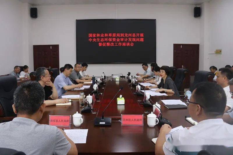 二楼会议室召开座谈会,调研组成员,自治区林业局荒漠草原处处长蒋迎红