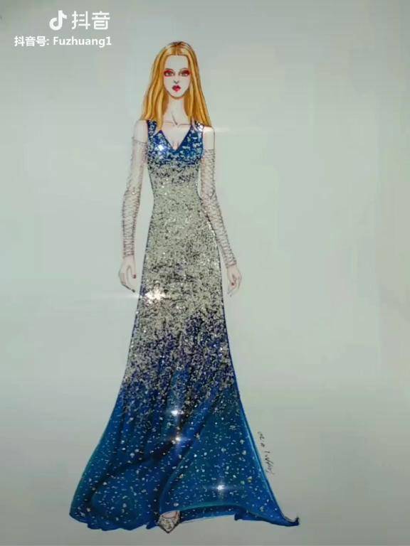 bulingbuling星空裙服装设计