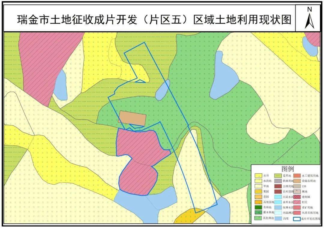 瑞金市土地成片开发范围与生态保护红线位置示意图附图6:瑞金市土地