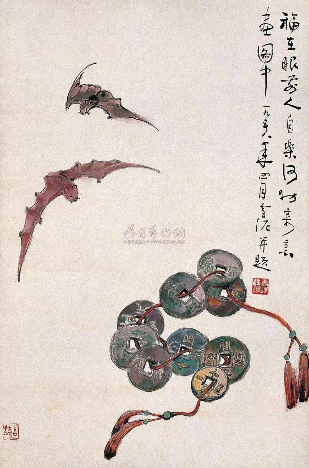 孙雪泥 福在眼前 立轴 设色纸本