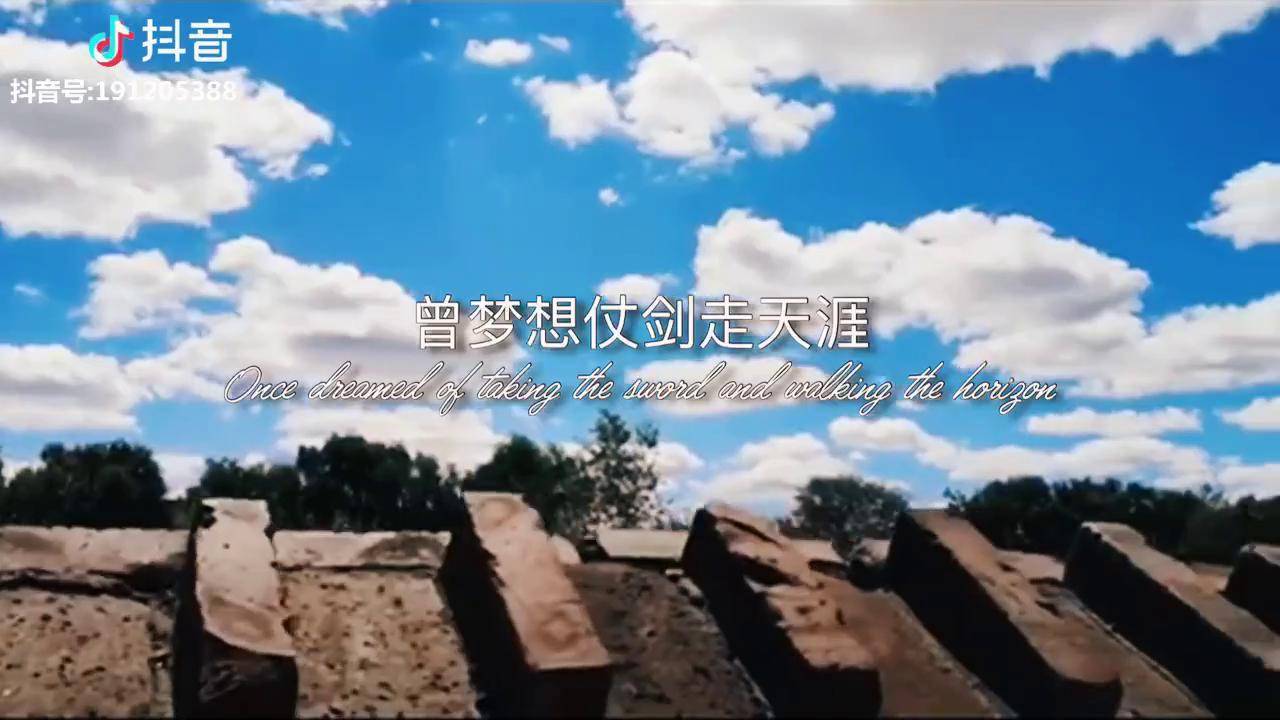 曾梦想仗剑走天涯看一看世界的繁华年少的心总有些轻狂如今你四海为家