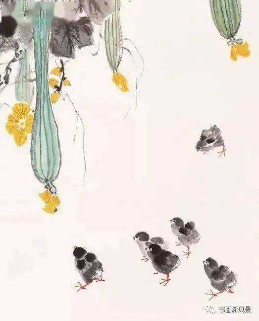 娄师白画鸡仔,真是墨趣盎然_小鸡