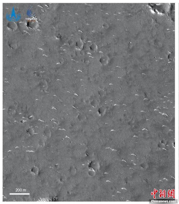 平台|天问一号任务着陆区域高分影像图发布 着陆平台存在喷射状亮条纹