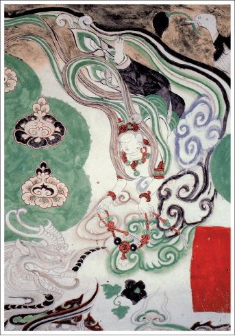 敦煌艺术丨莫高窟第158窟献璎珞飞天