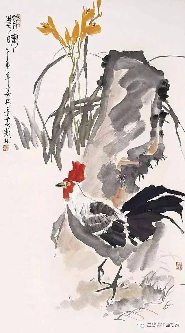 老画家戴林的写意花鸟画,既有齐白石的厚大,又有王雪涛的清丽_书画