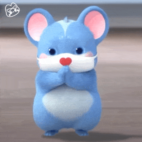 蓝粉小卷鼠表情包图片
