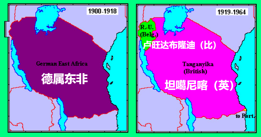 因为地理上与比利时殖民统治的刚果自由邦相接壤,且一战中比利时被