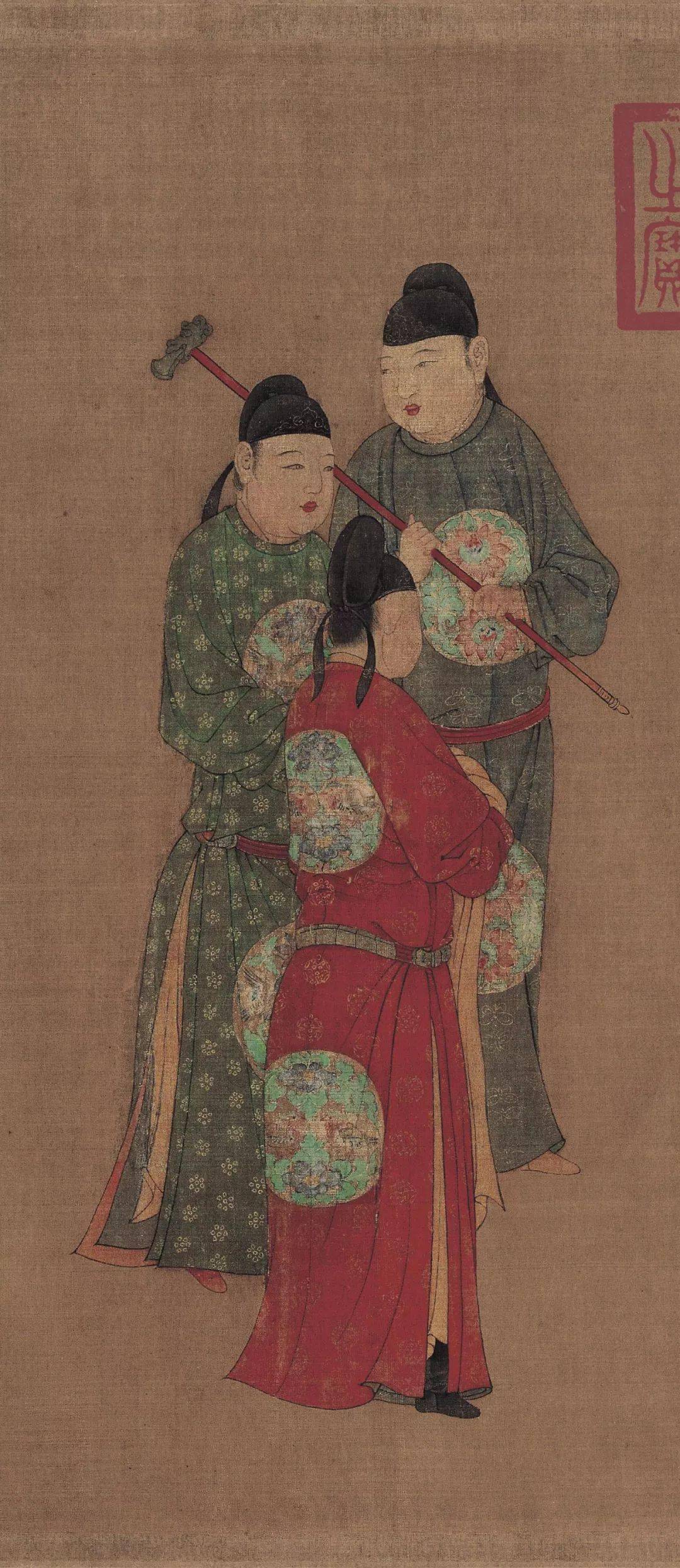 图绘传说中的"八仙"之一张果老及其弟子谒见唐明皇的故事.