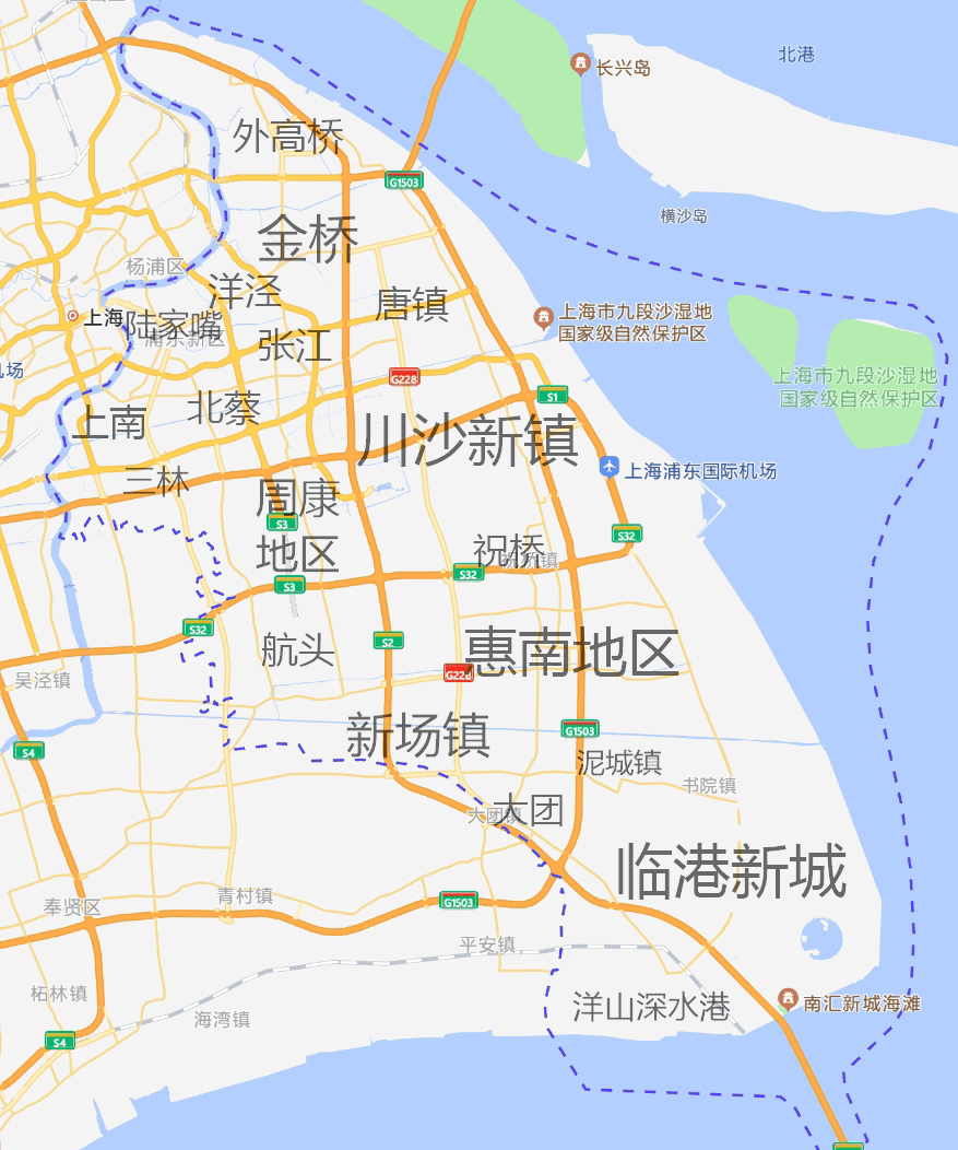 上海浦东地图放大图片