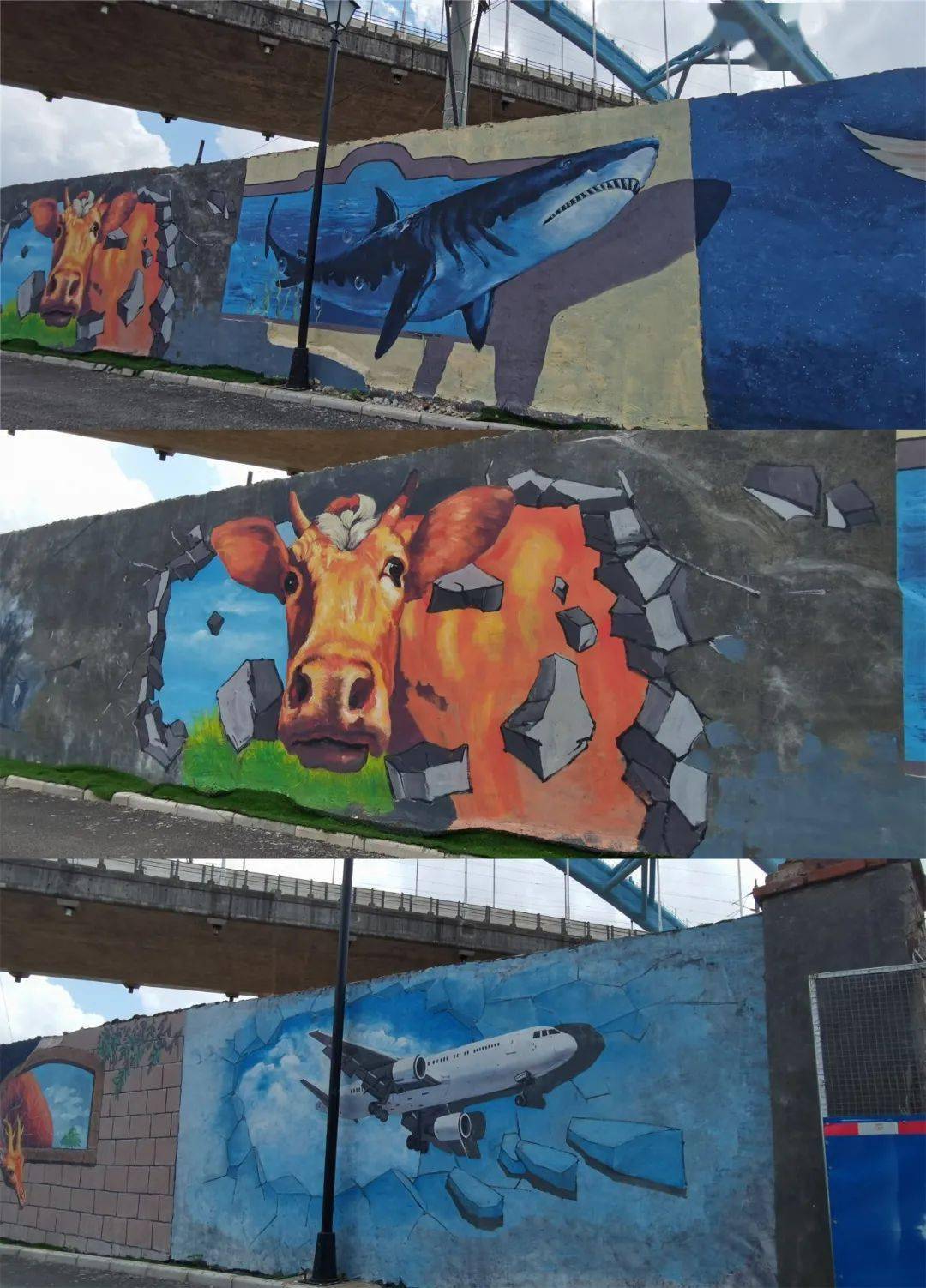 周末带你打卡钦江两岸艺术彩绘墙