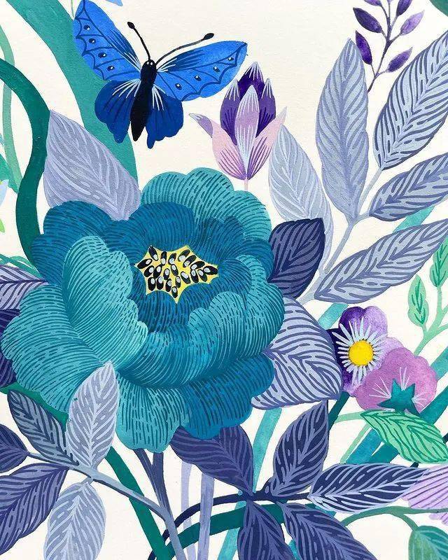 水彩平涂装饰画张张动人心魄