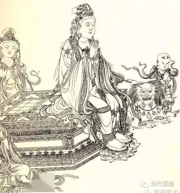 白描大师——北宋李公麟线描人物「经典」_维摩_局部_图卷