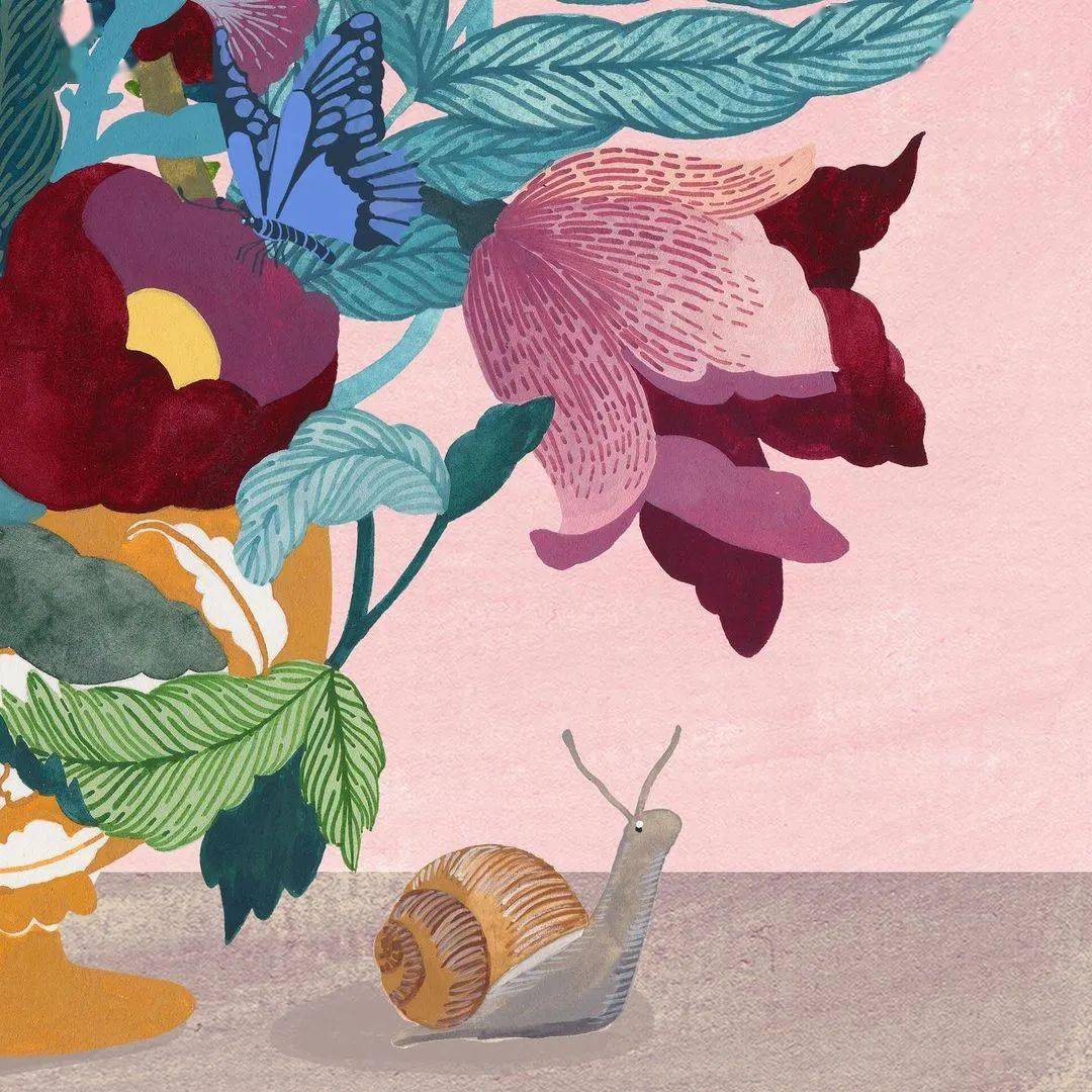 水彩平涂装饰画效果太强大了张张动人心魄反手就是一个赞