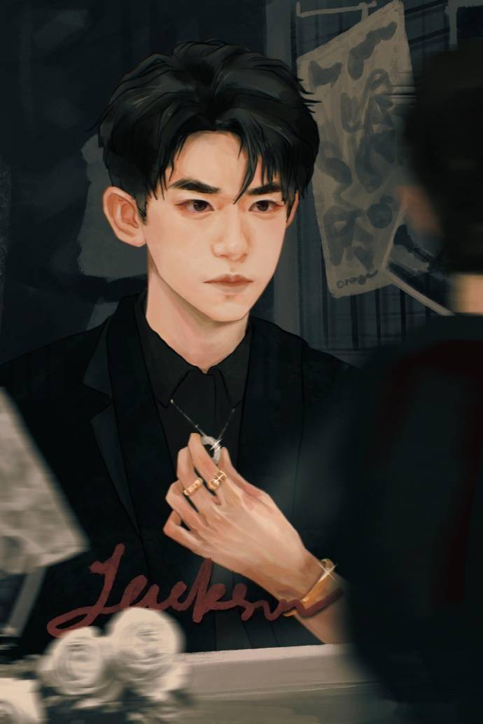 粉丝持续输出漫画版的易烊千玺中,今天是对镜整装的霸道总裁易大佬
