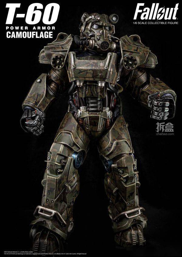 threezero 1/6 异尘余生 辐射t 60 迷彩动力装甲 可动_比例