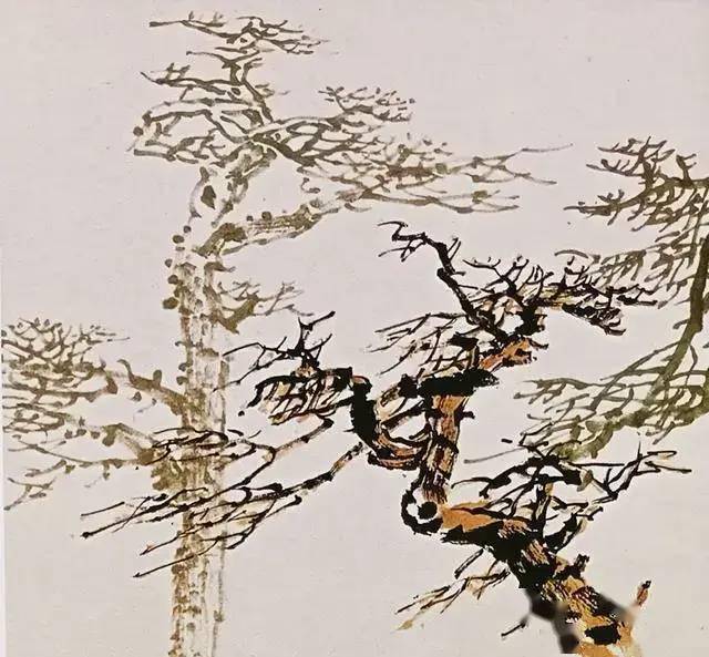 国画技法松树的各种画法图解