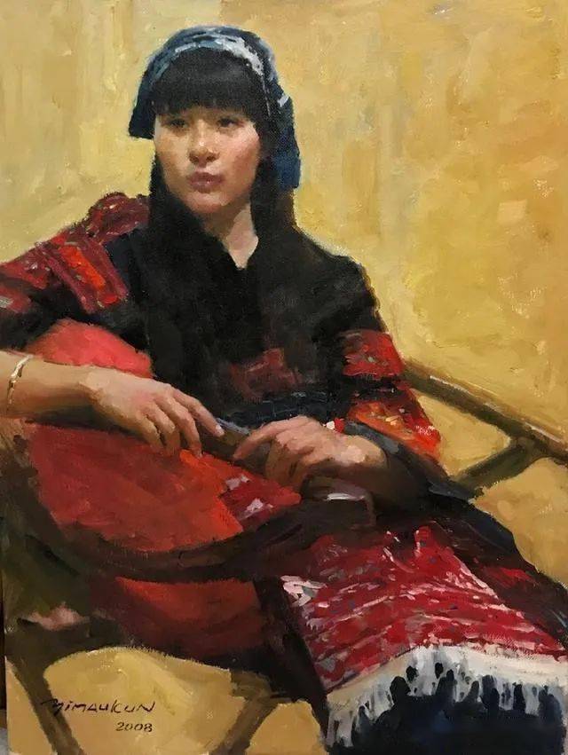 艺术学院老教授冉茂芹人物油画