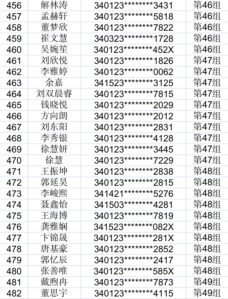 肥西实验高级中学2021年小升初摇号分组公示
