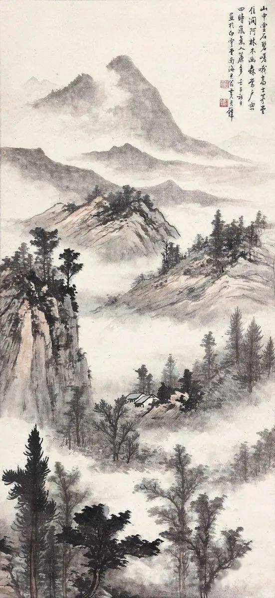 黄君璧云烟山水凉意扑面