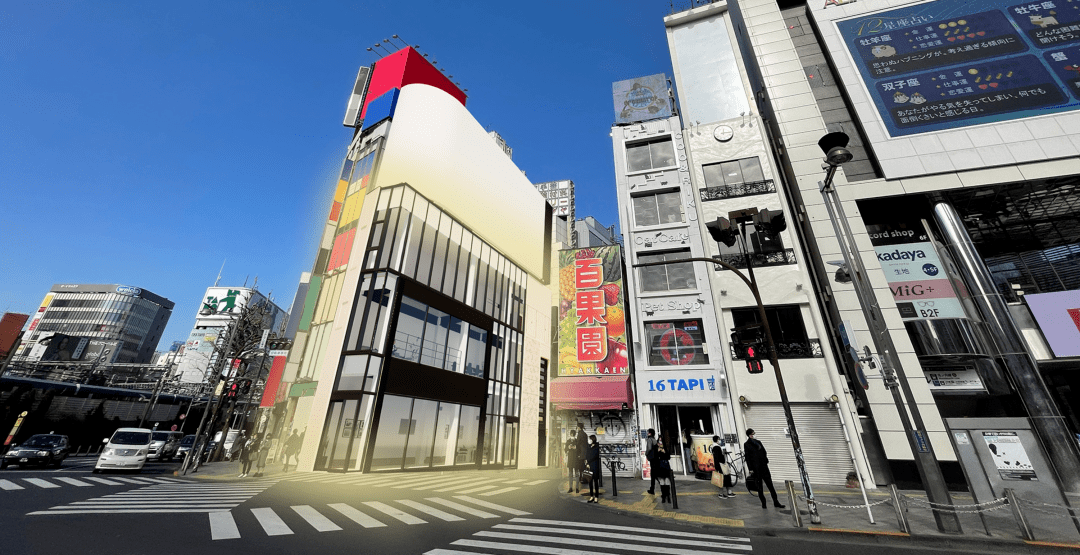 7平方米,位于新宿车站附近,紧邻cross shinjuku大楼.当然,这不是一只