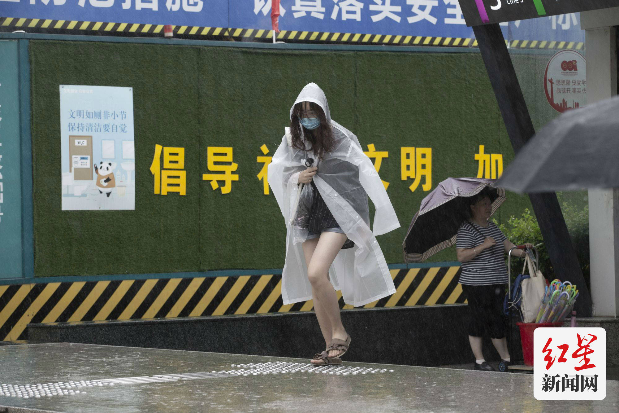 下雨被淋成落汤鸡图片图片