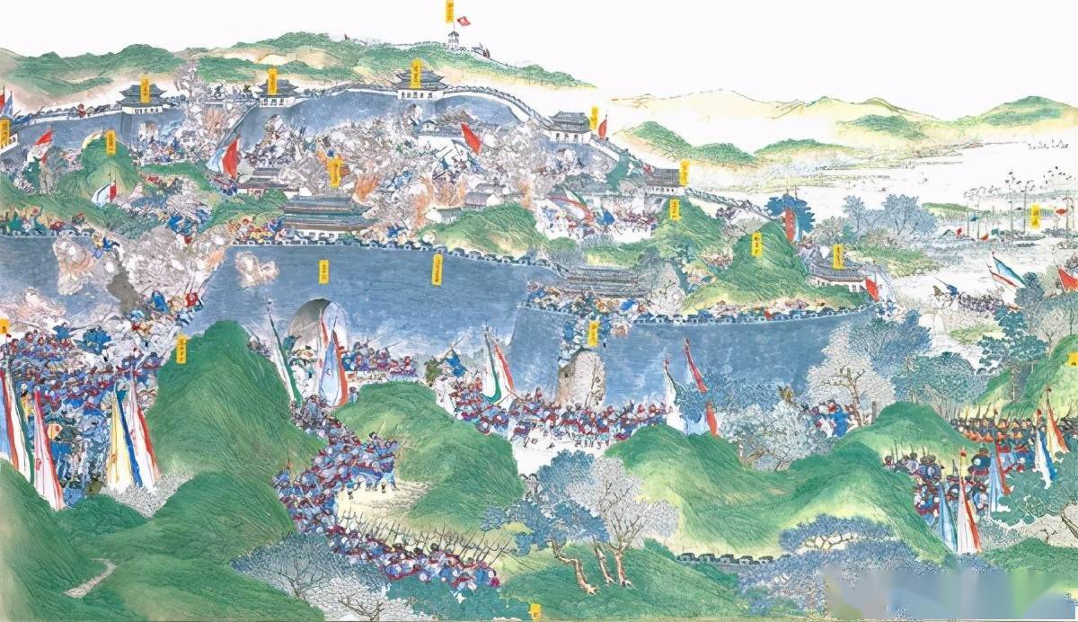 (上图)湘军最终突破天京城防随着天京的沦陷和李秀