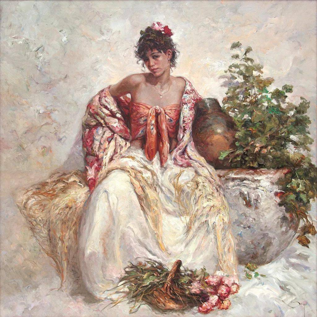 西班牙画家何塞罗约独特的人物风景油画艺术作品欣赏