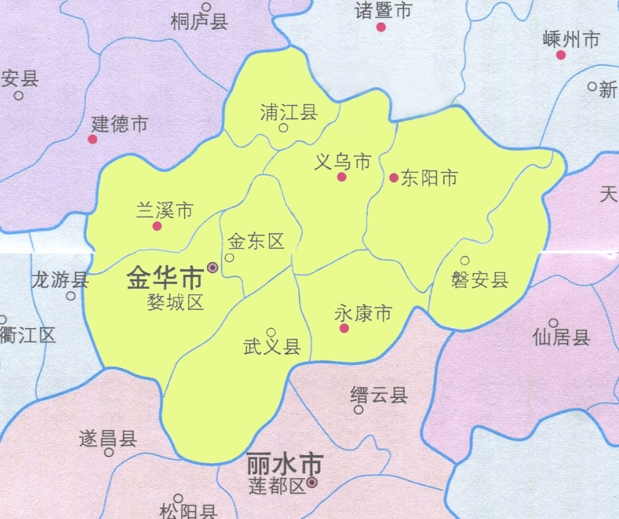 金华府地图图片