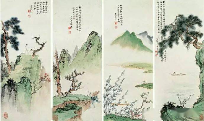 独特な店 八雅轩丨【八雅丹青】现当代名家：张大千彩色山水人物作品欣赏_影响 絵画