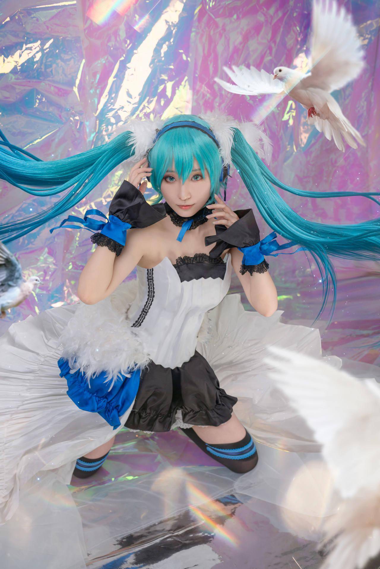 miku蓝 cn:k魂角色名:miku红 cn:七杀#初音未来# #cosplay# #动漫