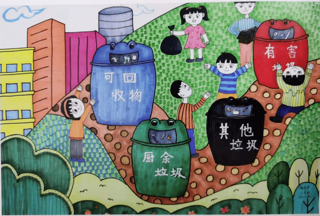 苏州市小学生垃圾分类,绿色苏州绘画比赛获奖作品揭晓,港城学子喜获